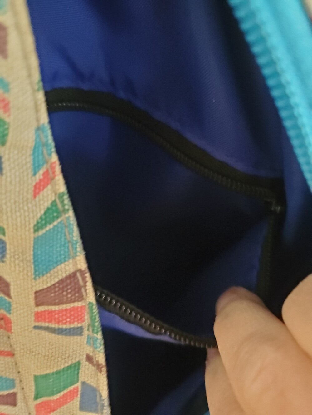 Kavu Rope Shoulder Sling Bag Limited Edition Aztec Geometric Turquoise Boho - Picture 7 of 12
